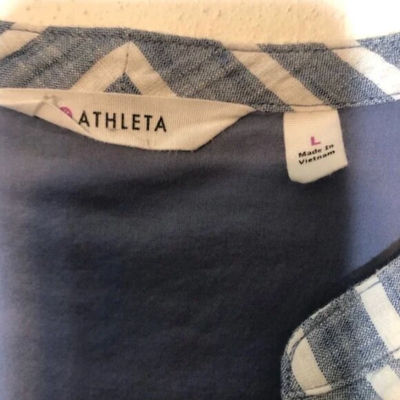 Athleta Stripped Cotton Dress, L - Picture 5 of 10